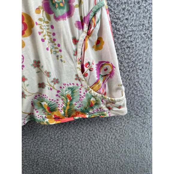 Anthropologie Ric Rac Floral Print Cap Sleeve Tunic Top  Size Small - Picture 5 of 10